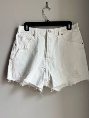 Levi's White Distressed Denim Jean Shorts